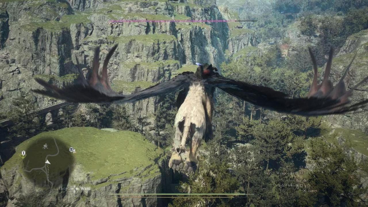 Dragon's Dogma 2 Riding a griffin in Vermund to get a Port Crystal