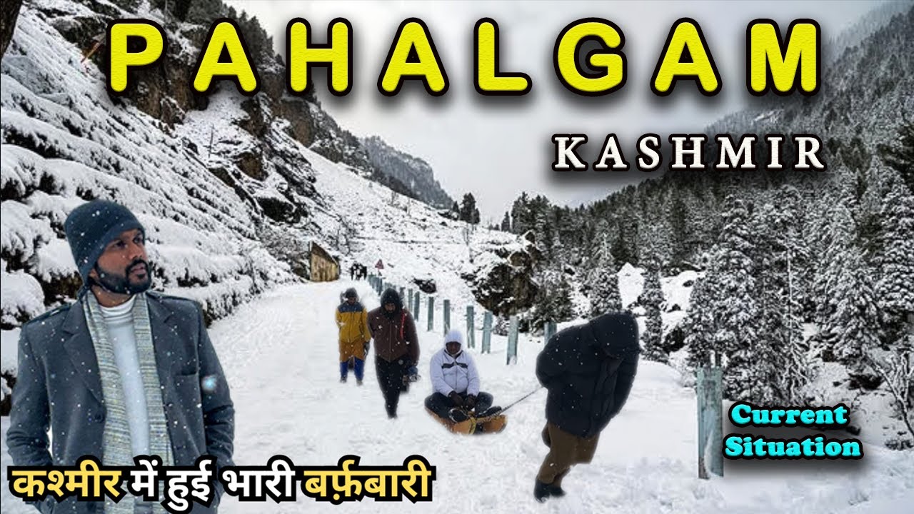 Pahalgam Kashmir | कश्मीर में हुई भारी बर्फ़बारी | Pahalgam Snowfall Today | Snowfall in Kashmir