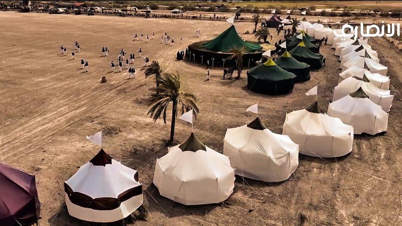 تشابية واقعة الطف  اهالي سوق الشيوخ مشهد وصول الحسين الى كربلاء موكب سبايا الطف الحسيني محرم ١٤٤٧هج
