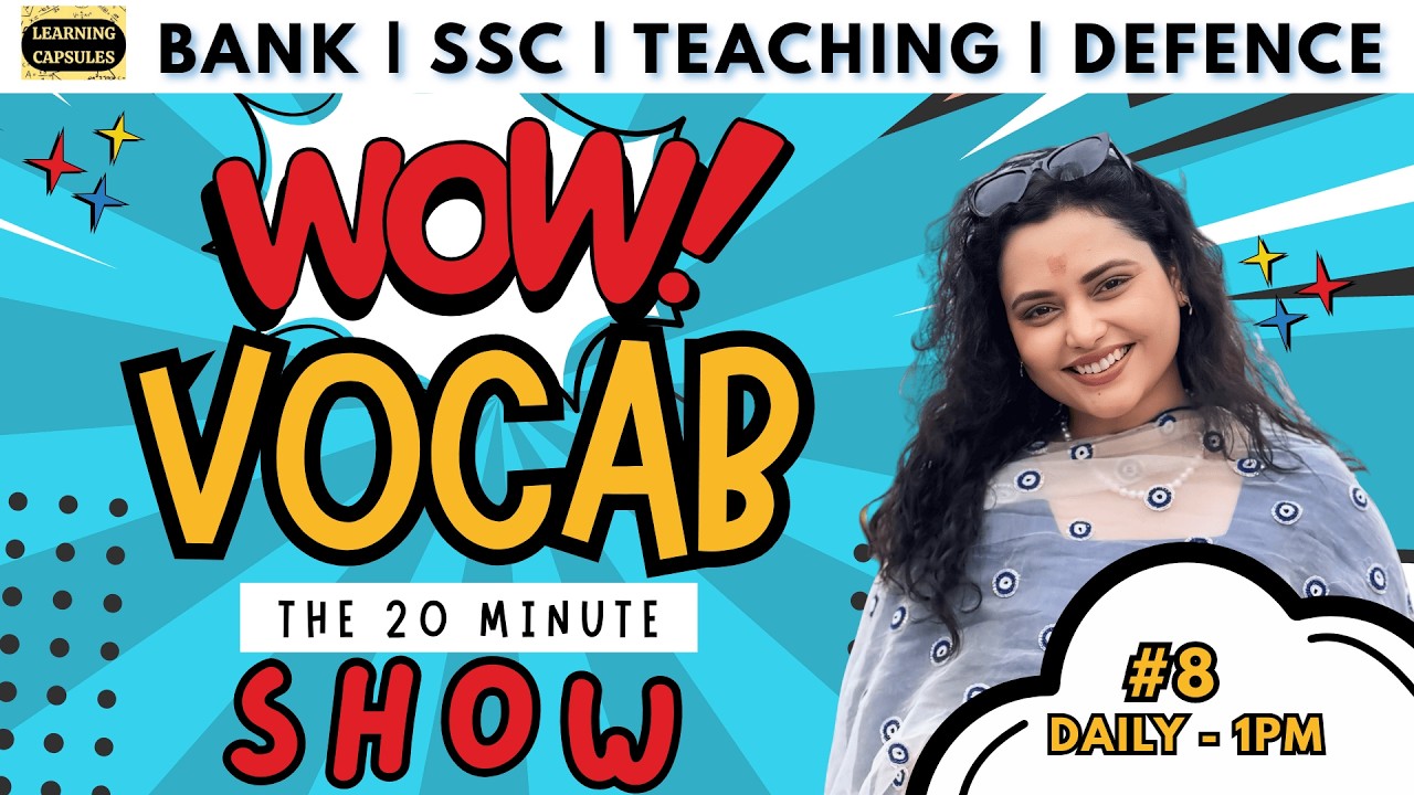 WOW VOCAB #8 | English Vocabulary for Bank, SSC, Teaching & Defence | Rupam Chikara Ma'am