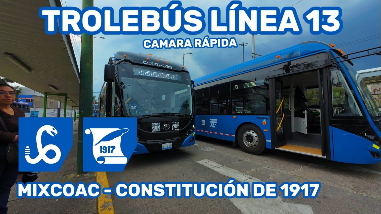 Recorriendo Trolebus linea 13 | Mixcoac - Constitución de 1917 (Cámara rápida)