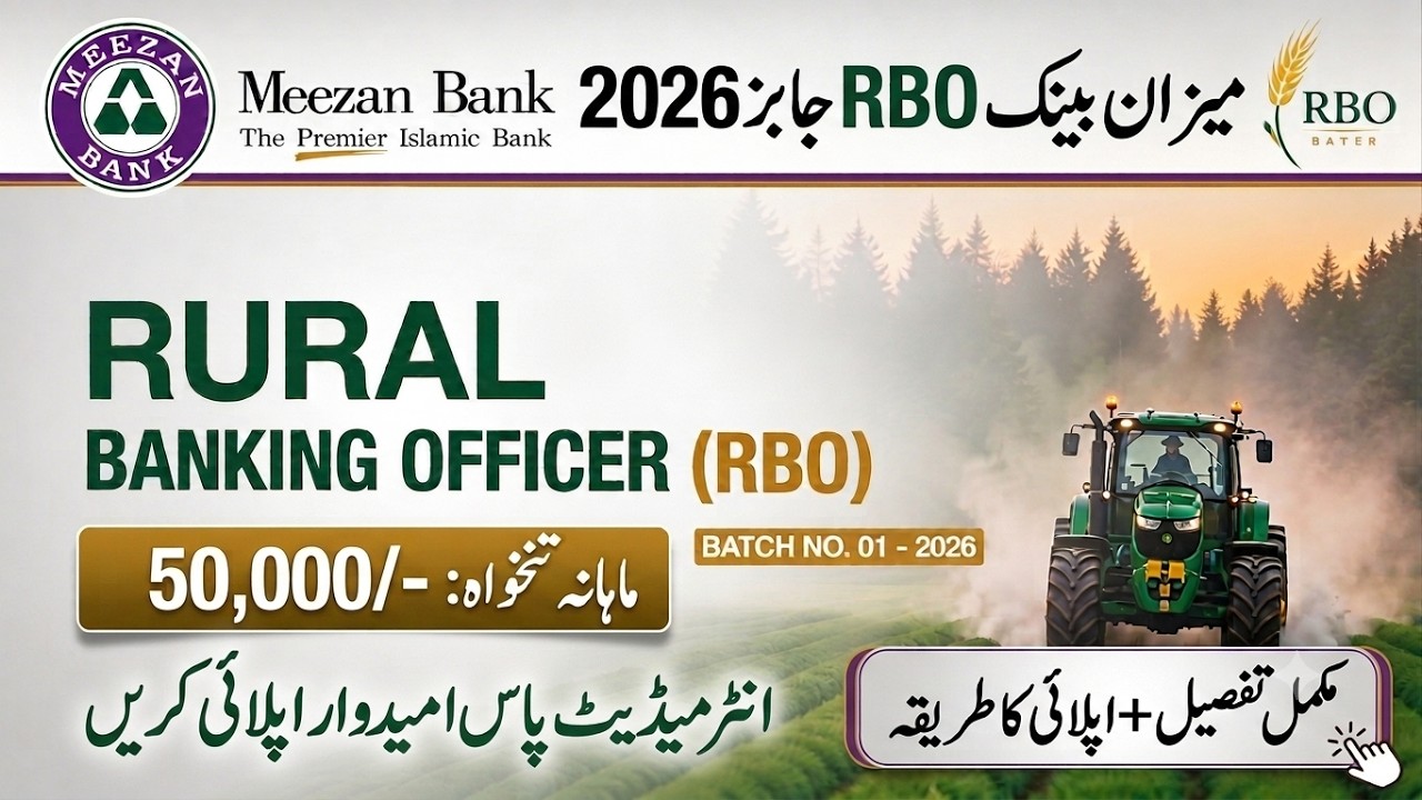 Meezan Bank RBO Jobs 2026 | Rural Banking Officer | Apply Online