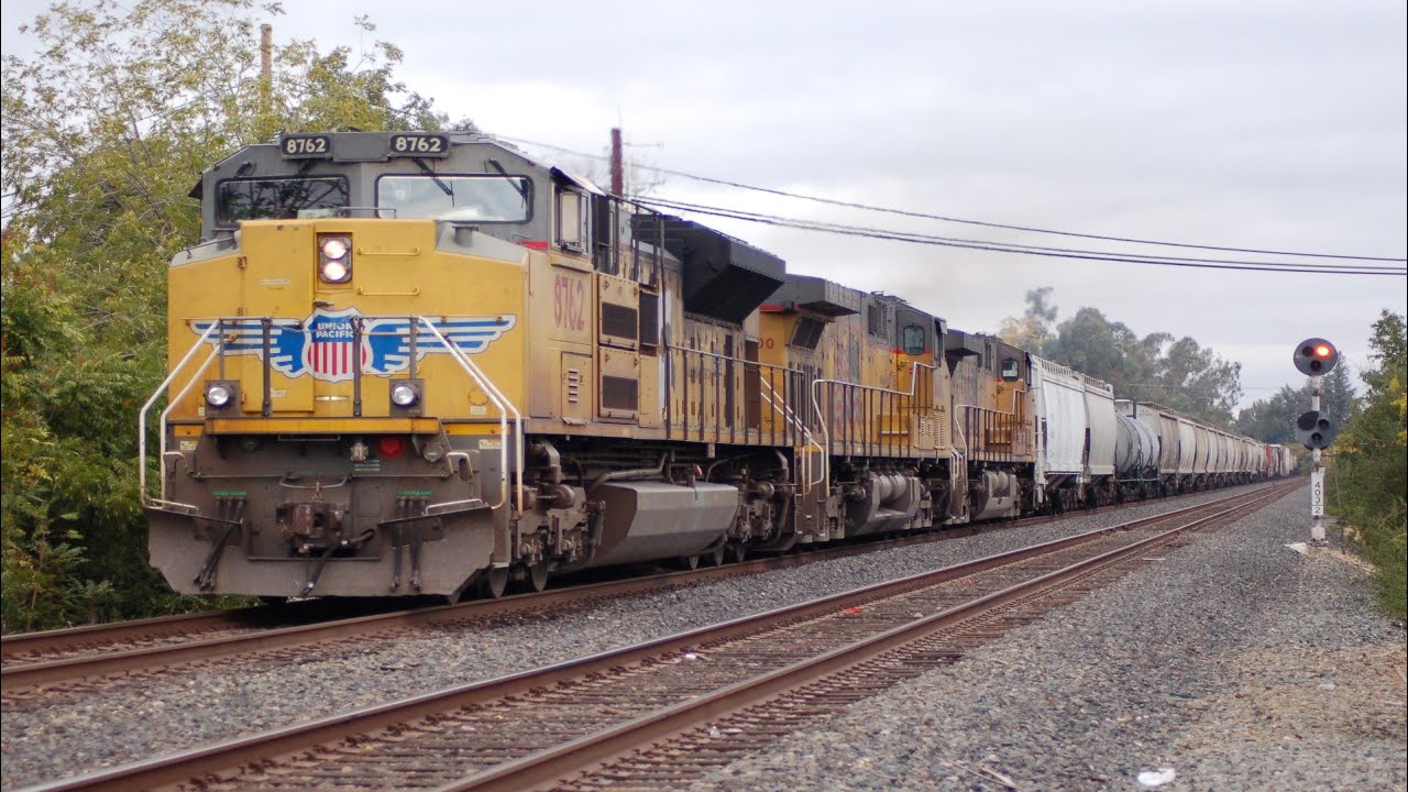 UP #8762 Leads A Manifest Through Sacramento