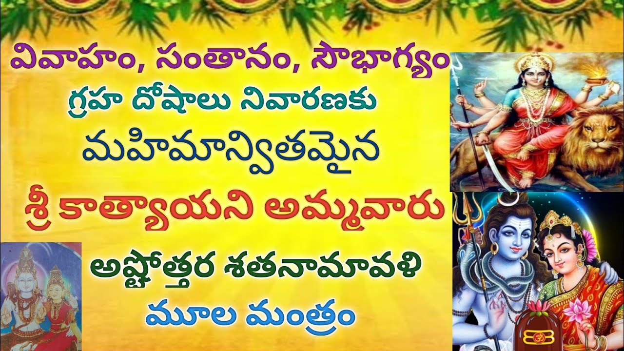 సర్వశుభాలు ప్రసాదించే ll శ్రీ కాత్యాయని అమ్మవారు అధా అంగపూజా,108 నామాలు మూల మంత్రంll #goddess#mantra