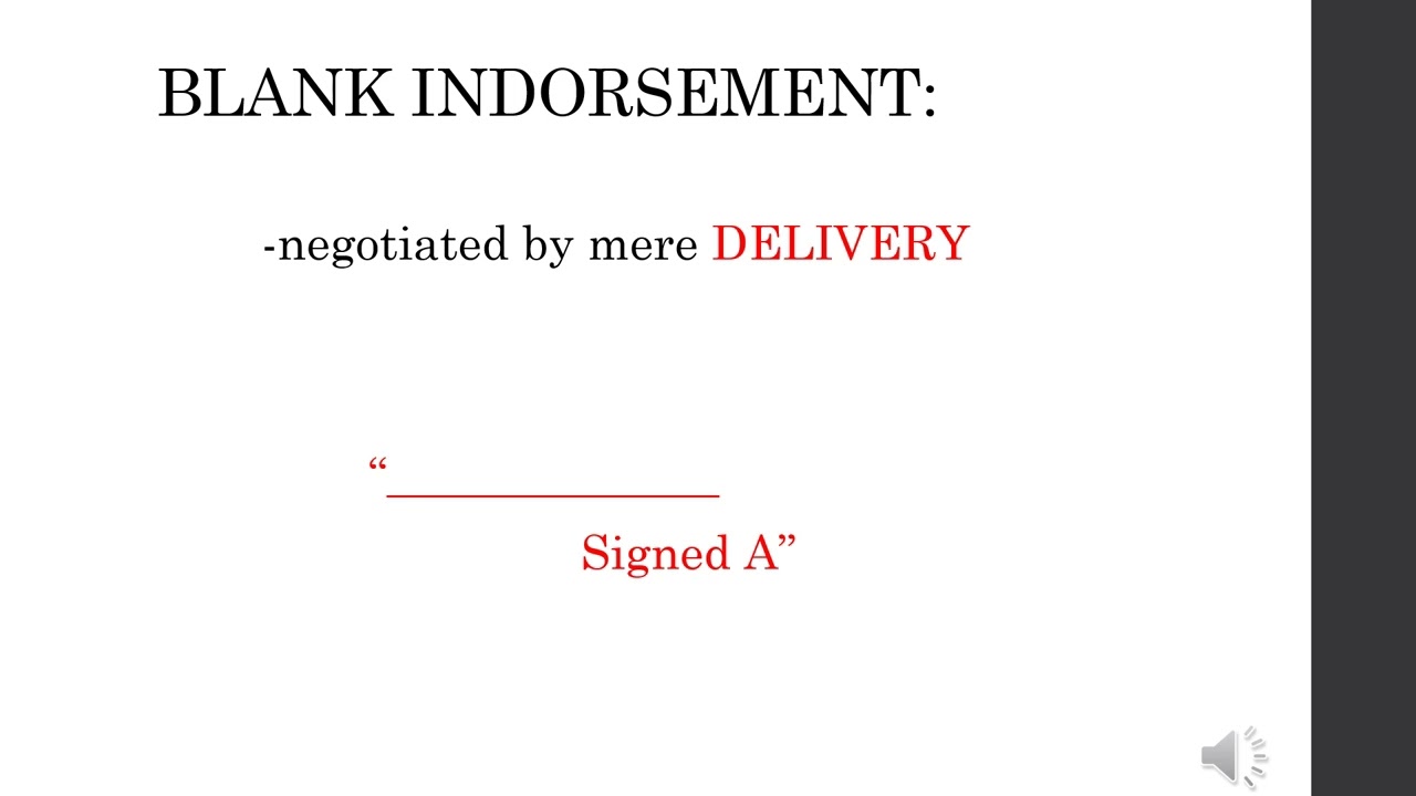 NEGOTIABLE INSTRUMENTS LAW LECTURE 5