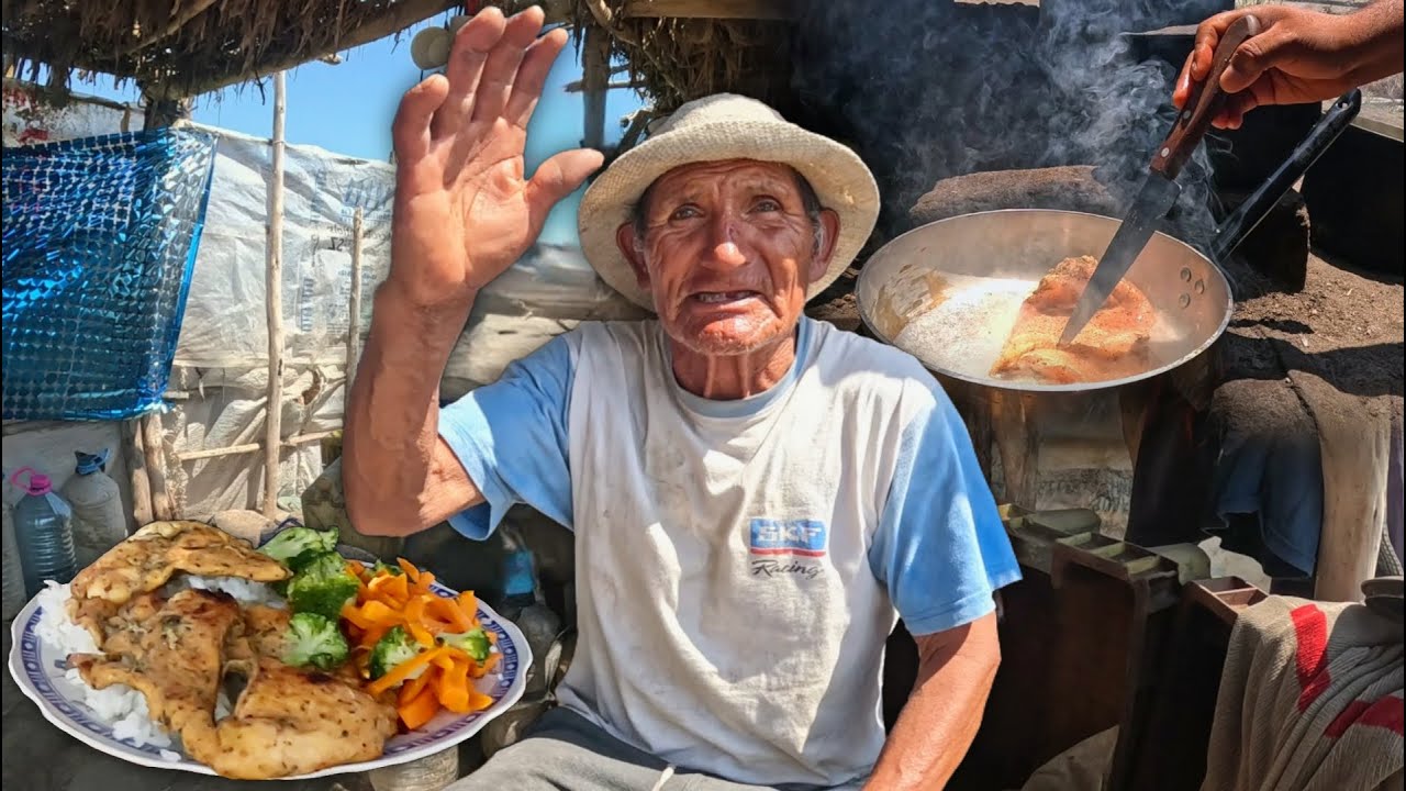 Cocinamos un SALUDABLE almuerzo a DON VÍCTOR, un hombre de 75 AÑOS que vive SÓLO a orillas del MAR