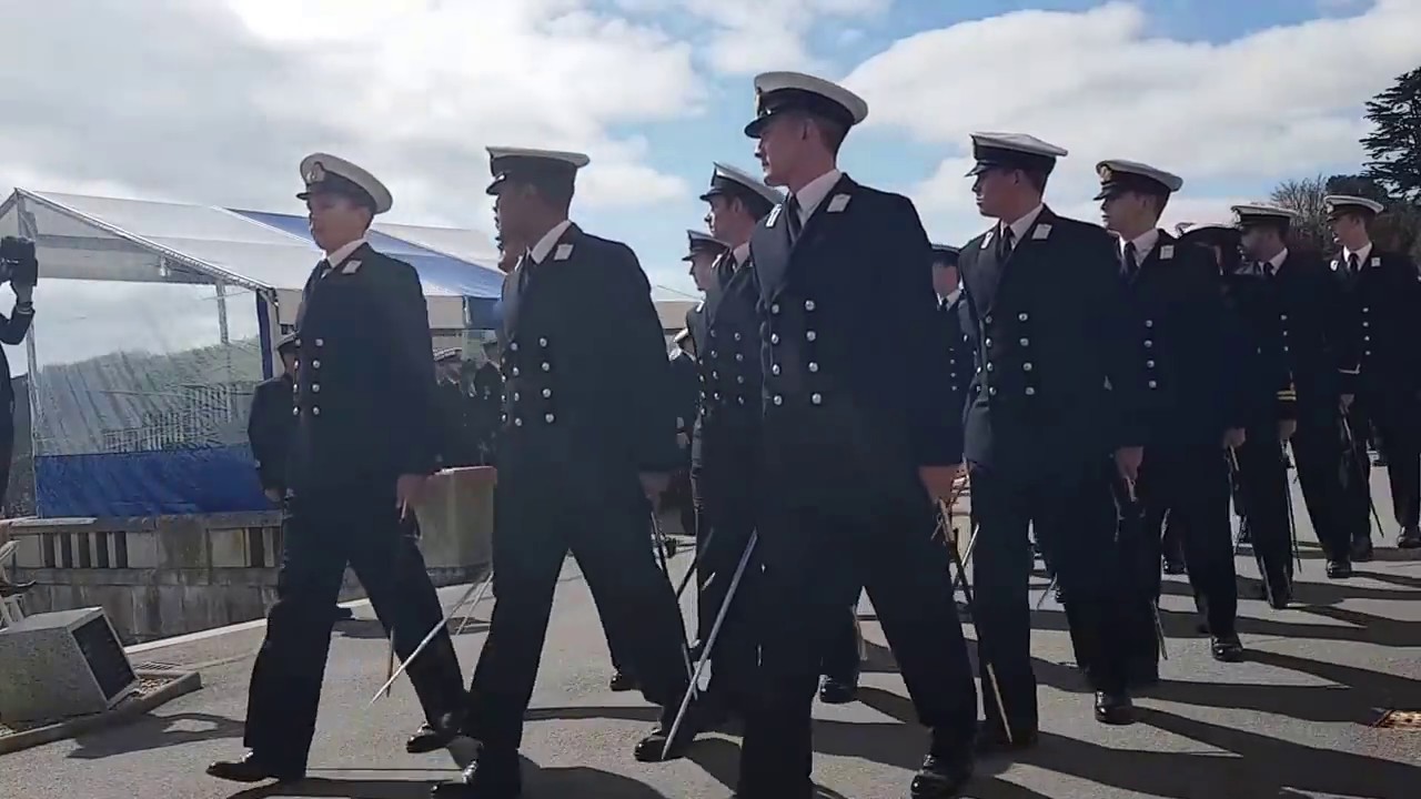 HRH Prince Andrew taking the salute at BRNC