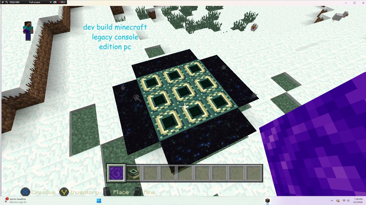 minecraft console dev build on pc