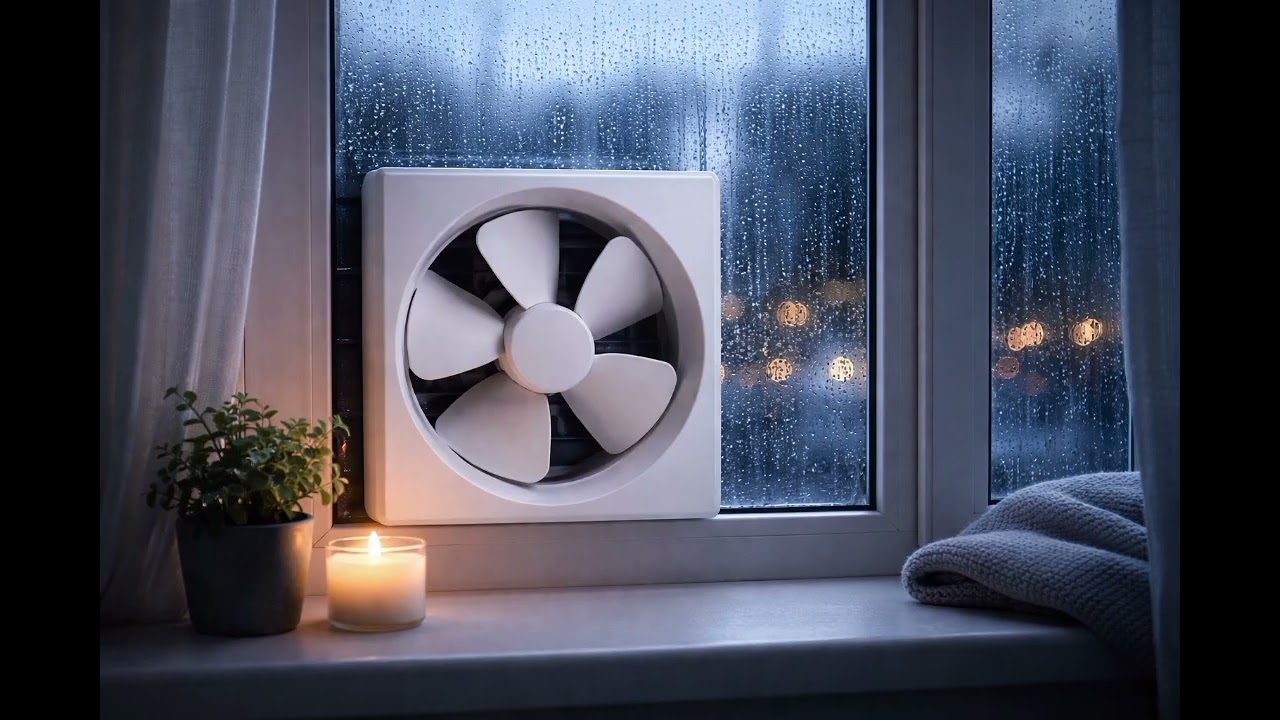  صوت شفاط مع مطر ورياح | White Noise | Exhaust Fan with Rain & Wind Sounds | Deep Sleep & Relaxation