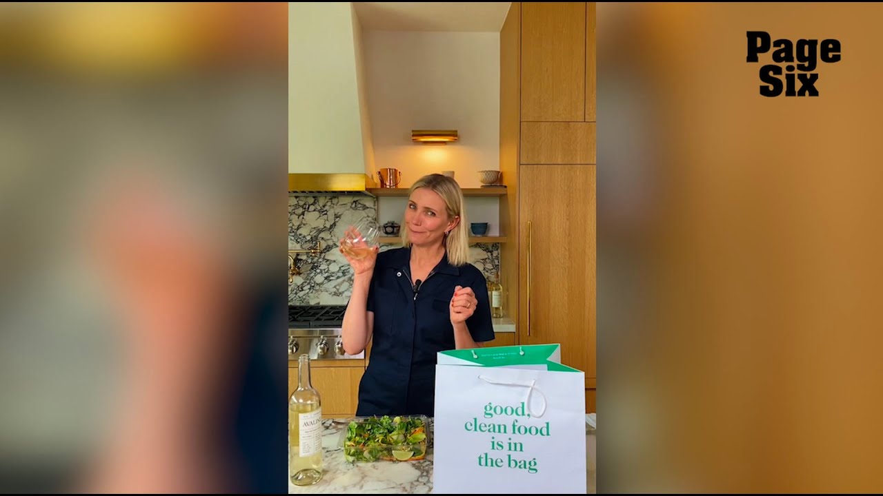 Cameron Diaz proudly flaunts fridge filled with nothing but salad and white wine