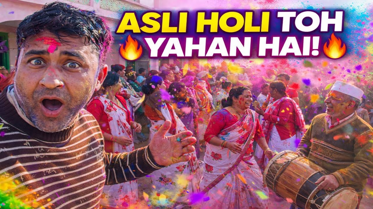 Pure Gaon Mein Rangon Ka Dhamaka! 🎨 | Kumauni Holi 2026 🌈           #holi2026 #holicelebration 
