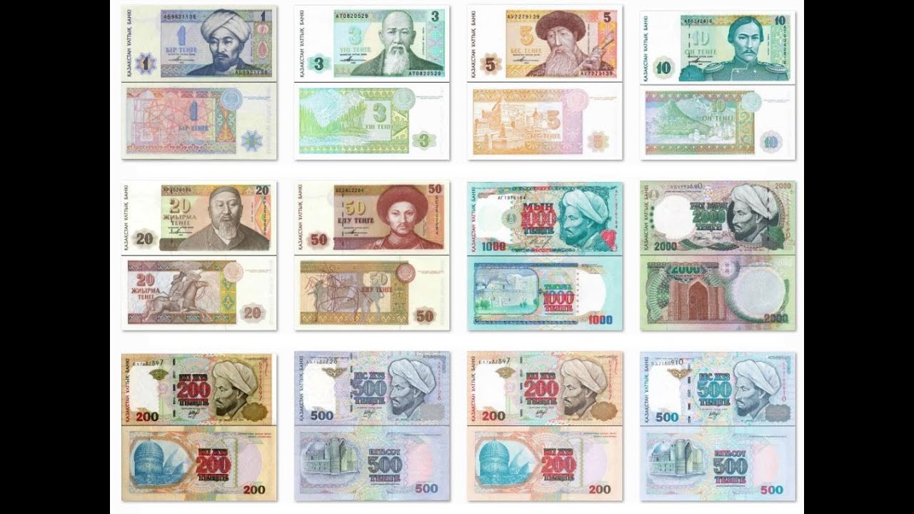 Коллекция банкнот ТЕНГЕ Казахстан от 1 тенге 1993 года до 10000 тенге 2012 Бонистика Kazakhstan
