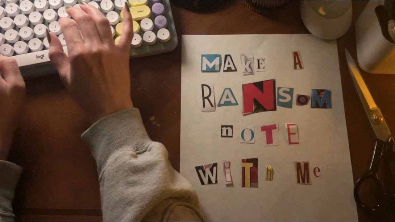 ASMR Making a Ransom Note on a Stormy Night [paper sounds, scissors, inaudible whispering]