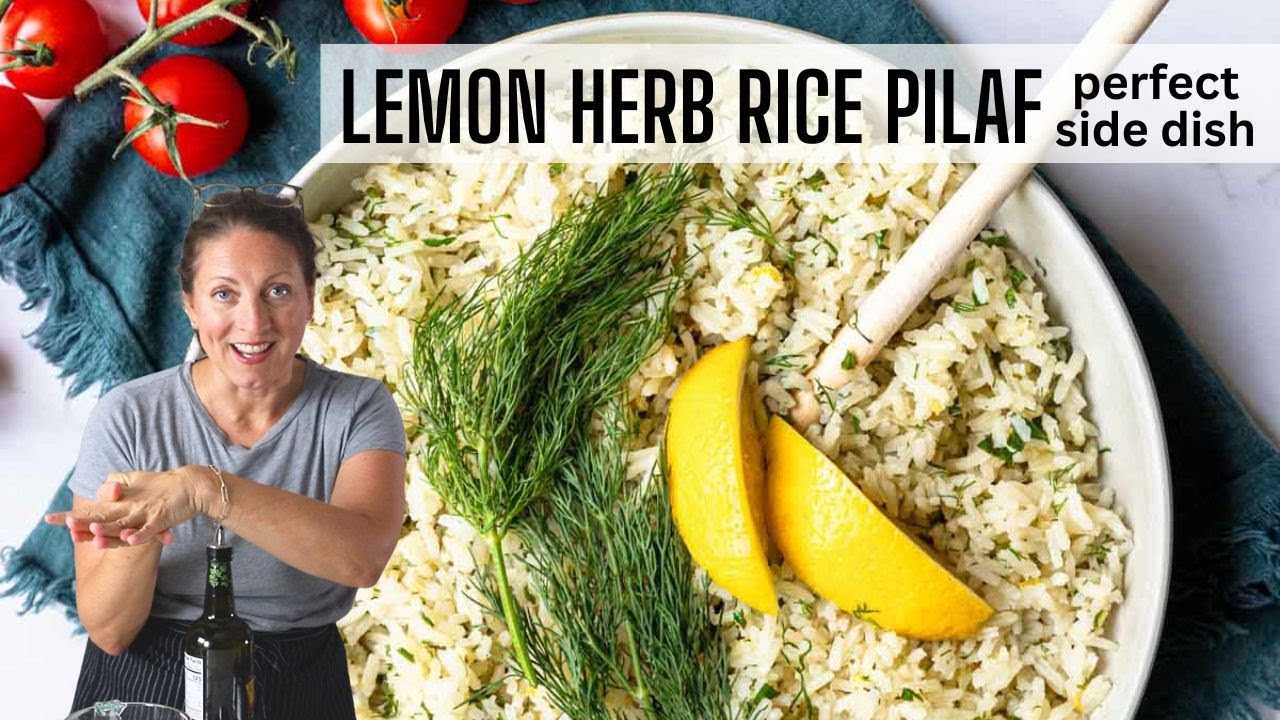 LEMON RICE PILAF | super flavorful rice side dish!