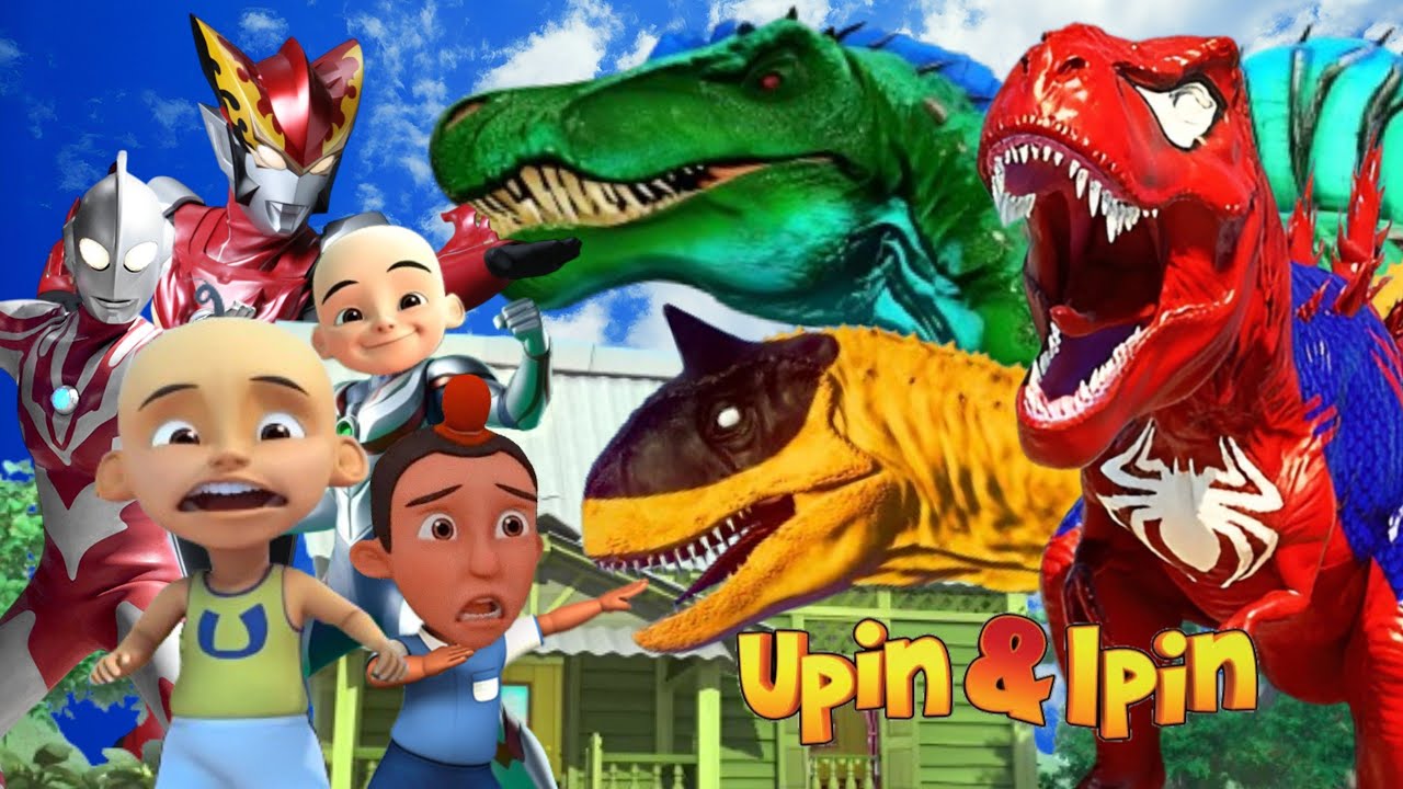Kompilasi Upin Ipin Takut Ada Tirex Dinosaurus Godzilla Hantu Duri Ultraman Ribut Datang Membantu