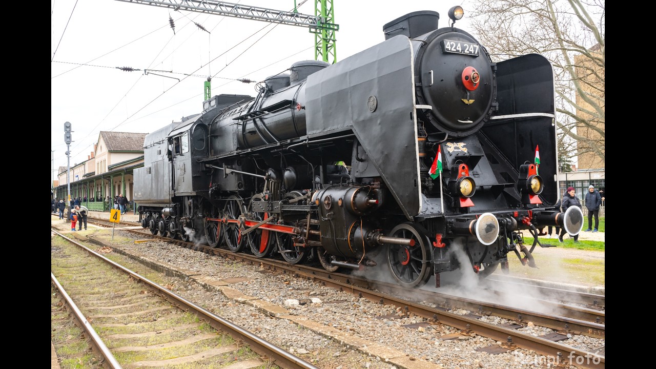 424-es gőzmozdony Győr-Celld&ouml;m&ouml;lk 2026.03.28.
