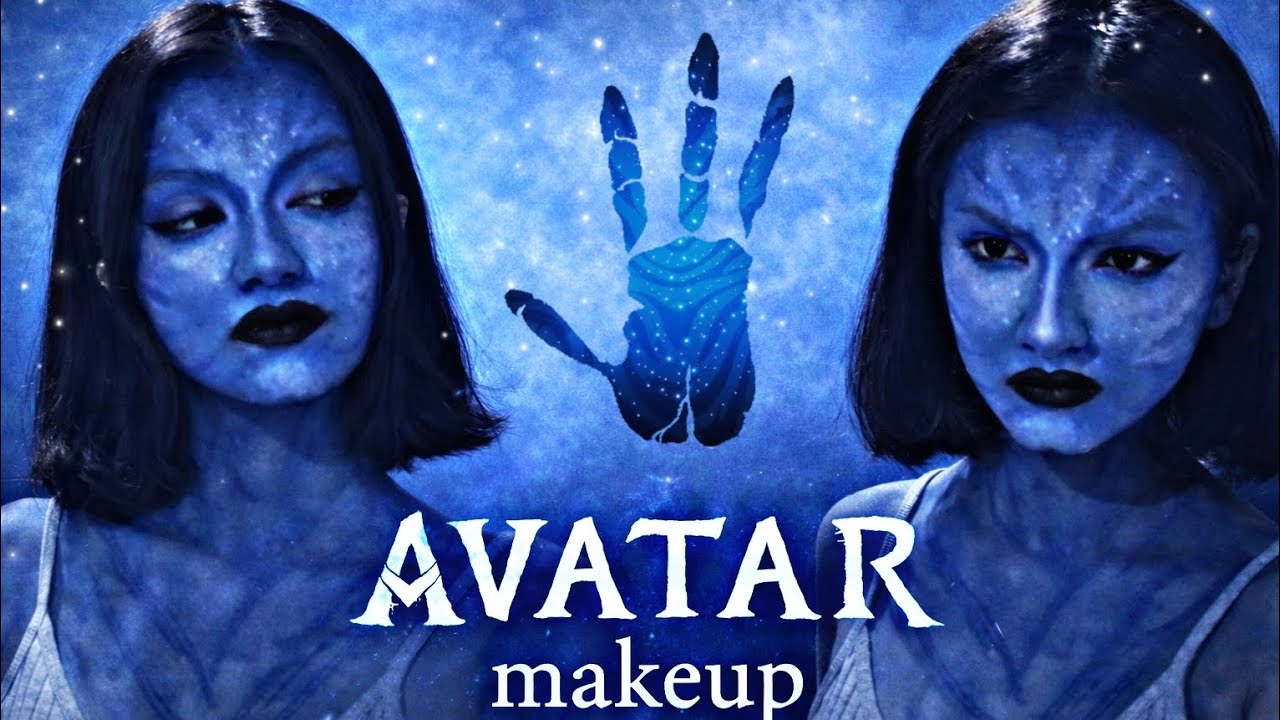 Avatar inspired quickie makeup🩵 - no tutorial, just vibe :] 🩷 #esthergonzales