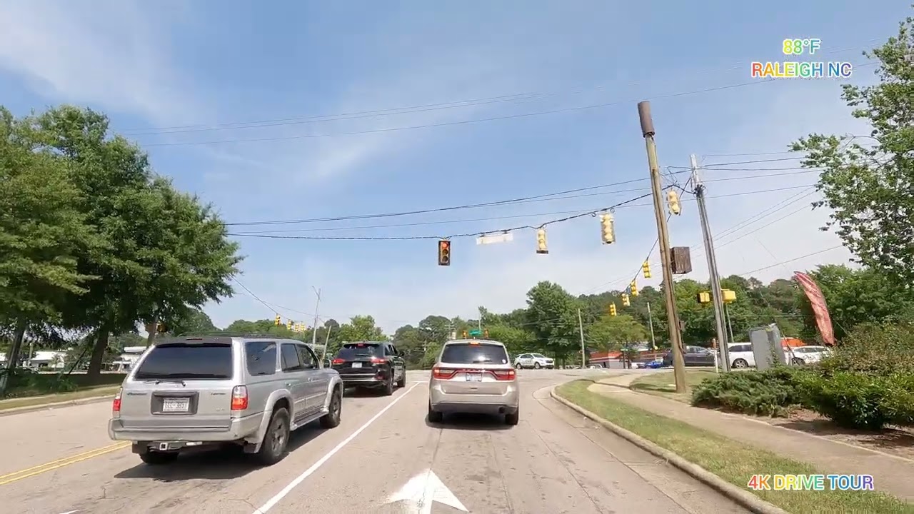 DRIVING IN CAPITAL BOULEVARD - RALEIGH 4K - USA DAYTIME DRIVING VIDEO