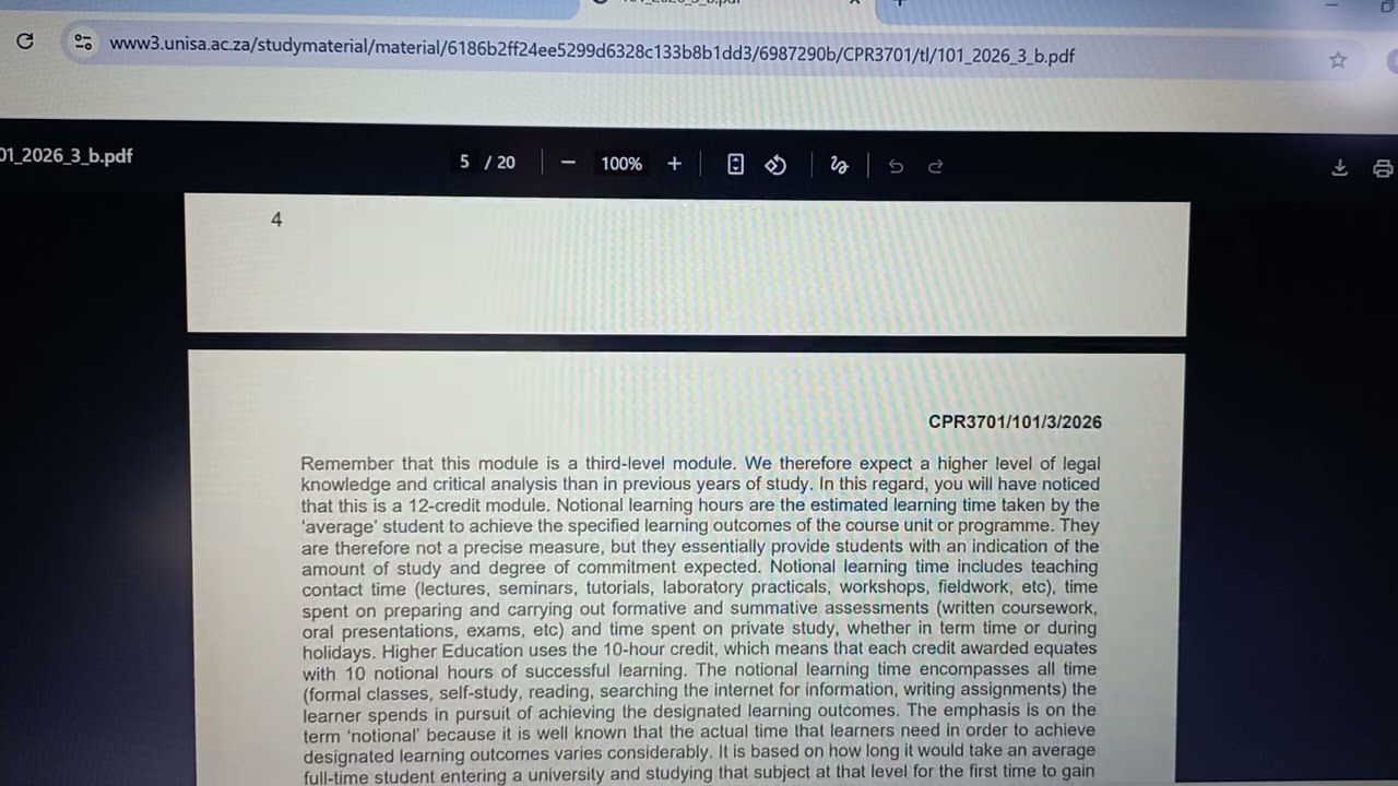 CPR3701 Tutorial Letter 101- Unisa