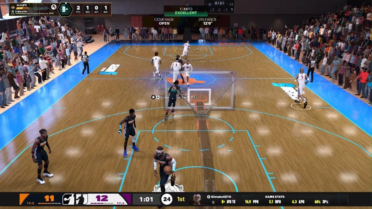 NBA 2K26: 16 PTS 13 REB 2 AST 2 STL 2 BLK 1 3PM