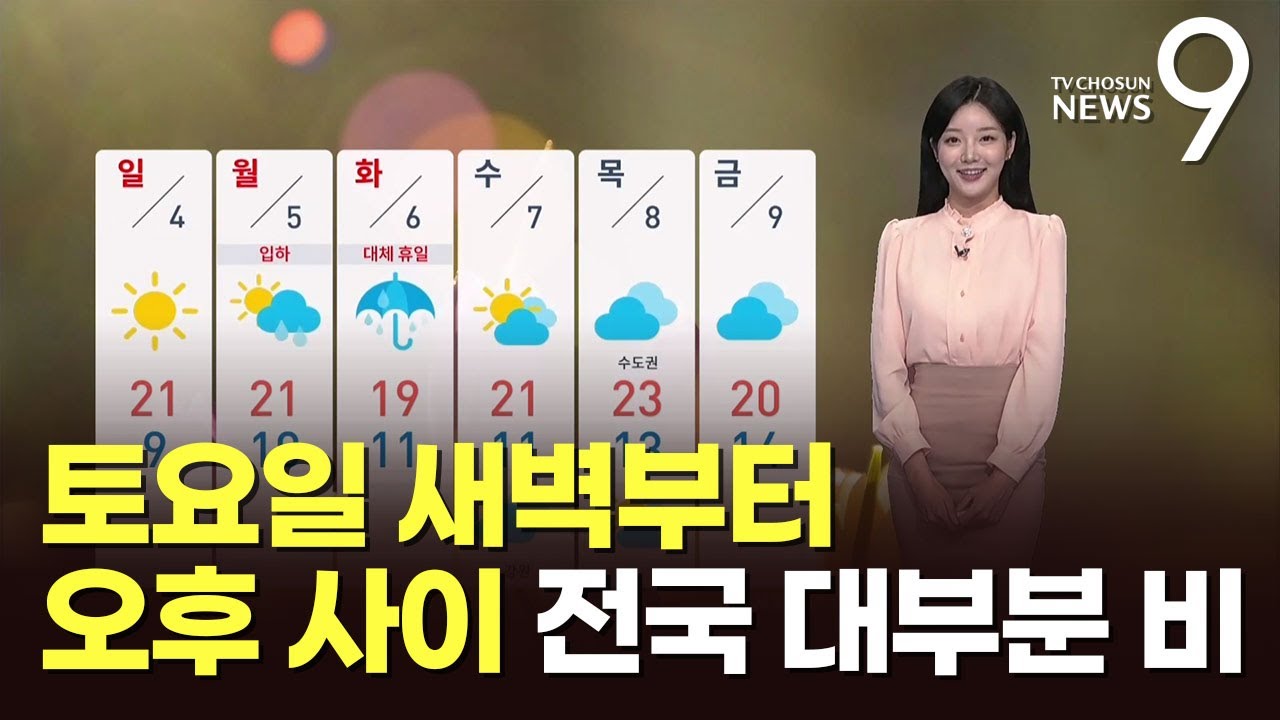 [날씨] 토요일 새벽부터 오후 사이 전국 대부분 비…일교차 주의 [뉴스9]