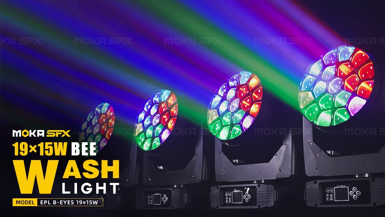 MOKA SFX 19x15W Bee Moving Head Wash Light | LED Stage DJ Light Evnet