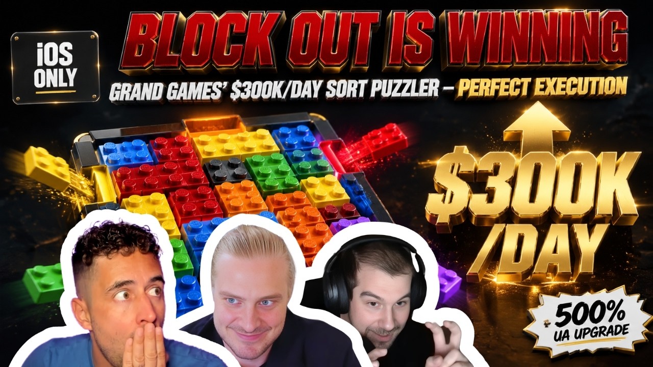 💰 Block Out by Grand Games: $300K/Day on iOS Alone & It's About to Overtake Magic Sort
