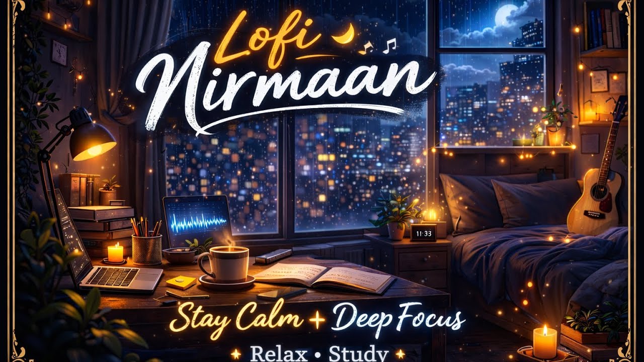 Rainy Night Lofi 🌧️ 1 Hour Deep Focus Study Music | Relaxing Rain Sounds | Lofi Nirmaan