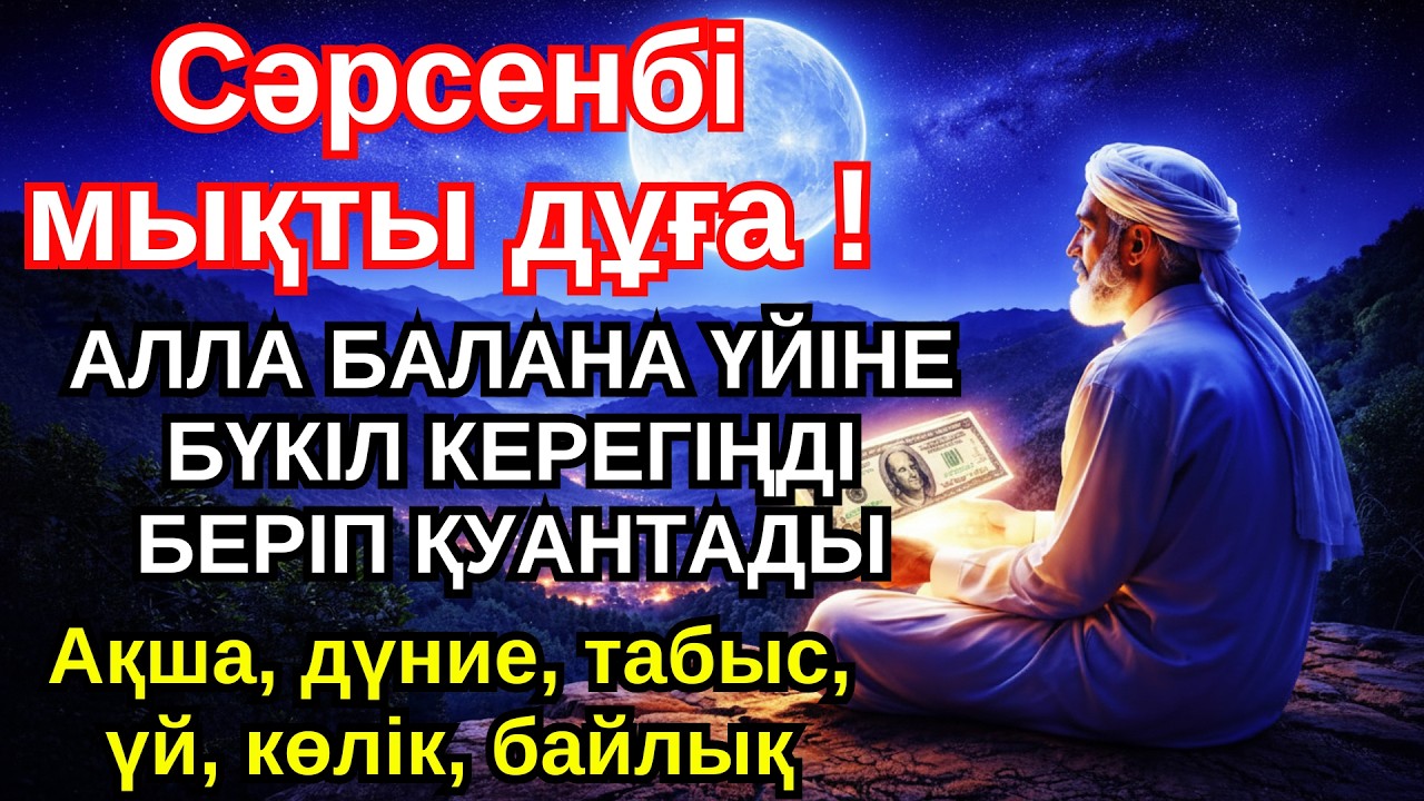 Сәрсенбі күні ең құдіретті дұға! Алла бүкіл тілегіңді және балаңа керектің бәрін береді