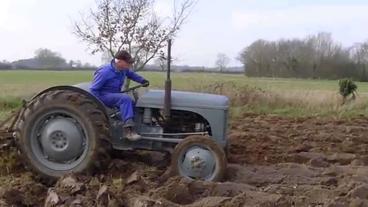 Restored Ferguson TE20 Ploughing a field.
