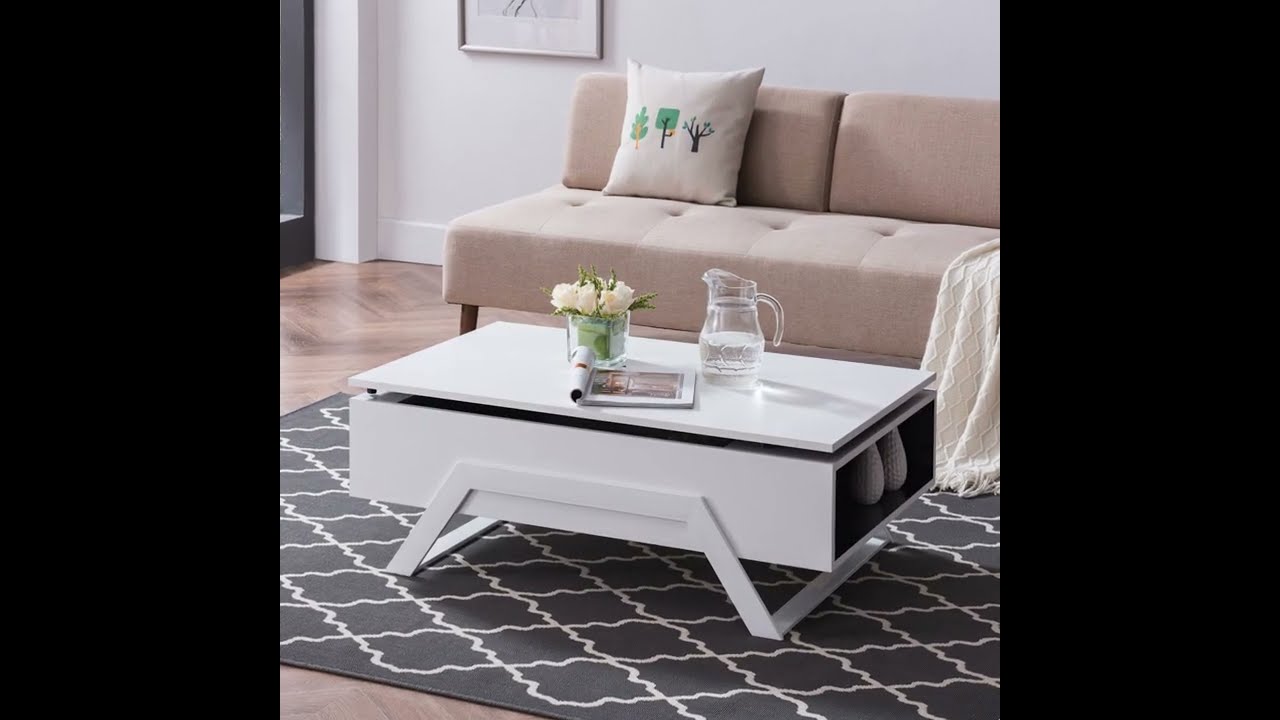 Southern Enterprises Lyra White Lift Top Cocktail Table - The Classy Home