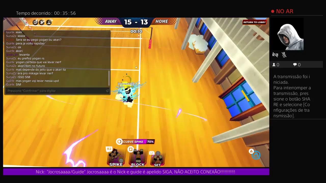 As 11 da noite a chegada do Vtuber em outra live.