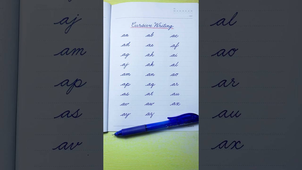 Cursive Handwriting Practice | Connecting Cursive Letters a, a to z | Cursive Writing for Beginners