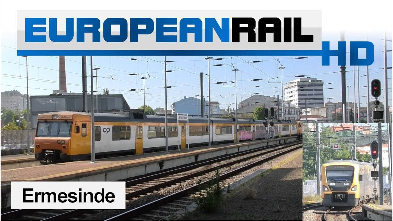 Comboios de Portugal CP Regional 592 DMU & CP Porto 3400 EMU Trains calls at Ermesinde Station