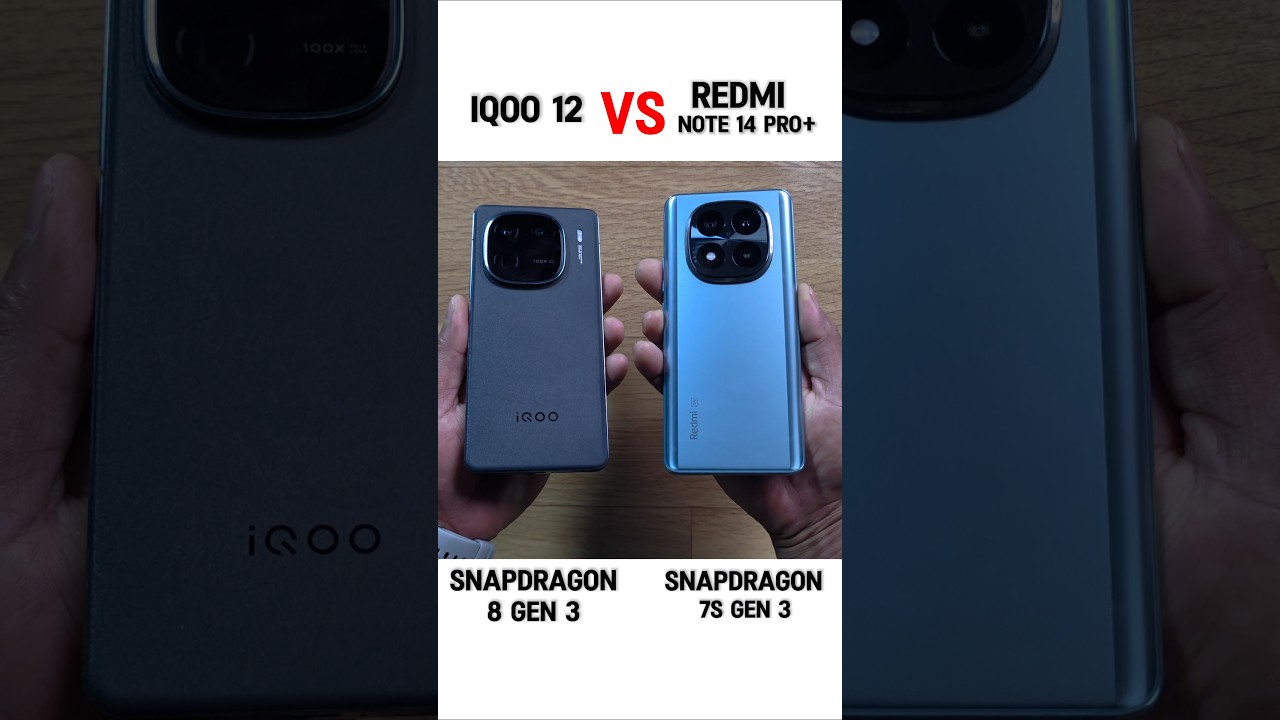 Iqoo 12 vs Redmi Note 14 pro plus Speed test comparison #shortsfeed #shorts