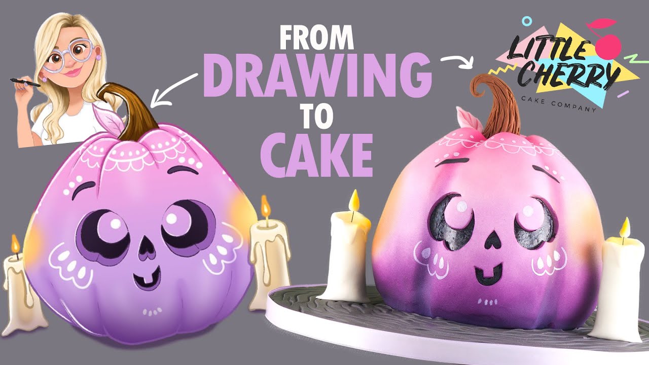 Ombre Pumpkin Cake Tutorial | Emily Harvey Art Collaboration | Halloween | How To | Cherry School