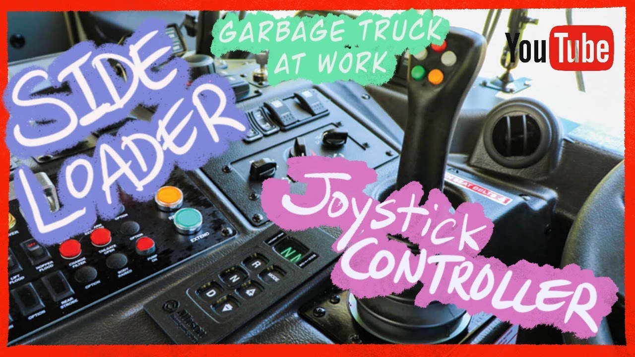Automated Side Loader At Work | Cabin View And Side Of The Truck - Simultaneous View
