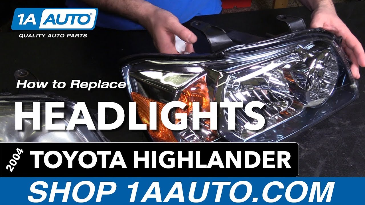 Как заменить фары Toyota Highlander 04-05