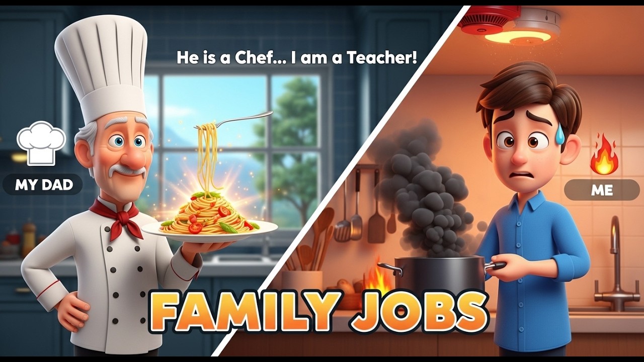 Talking about Family & Jobs -- English Vocabulary (He is a... / She is a...)