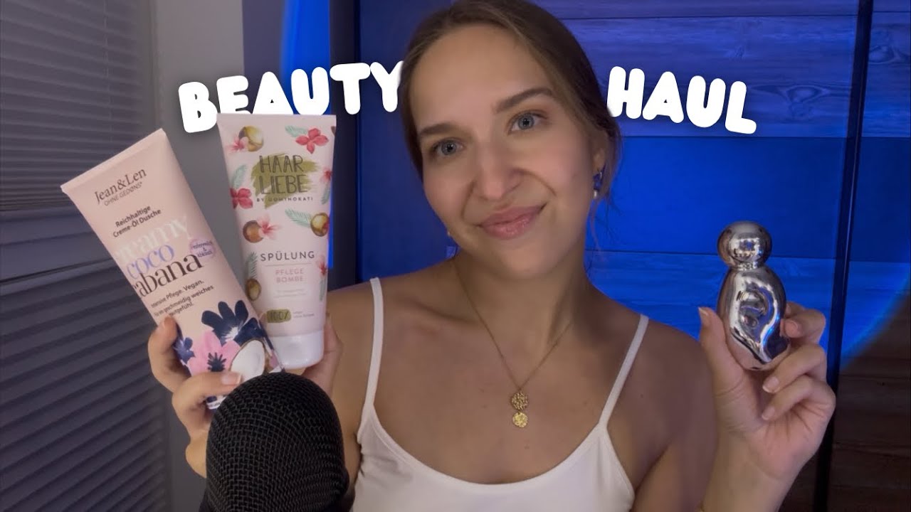 ASMR Summer Beauty Haul 💙 | Body Care & Perfumes (Tapping, Scratching, Whispers, Liquid Sounds)