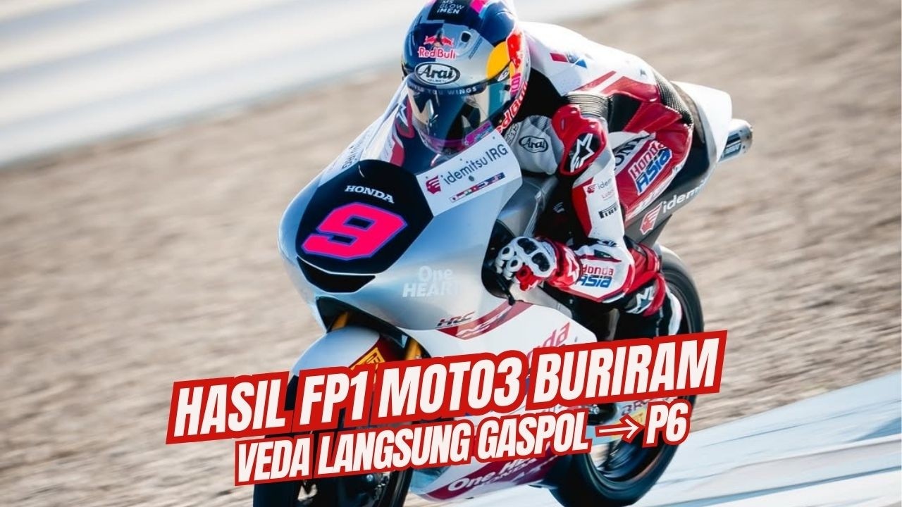 Hasil FP1 Moto3 Buriram, Veda Langsung Gaspol Posisi P6