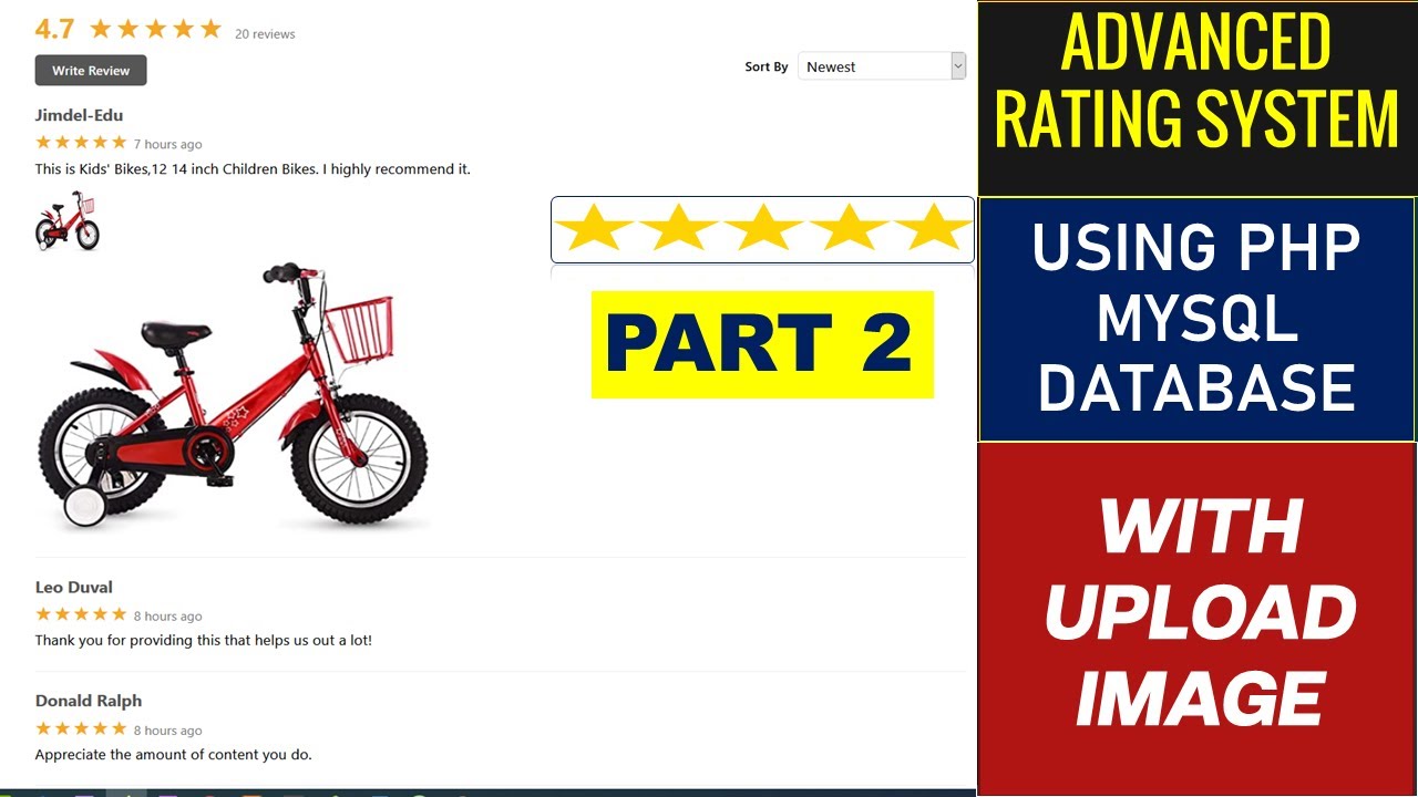Rating Advanced System With Upload Image Using PHP, MySQL  Database And JS  -  Part 2