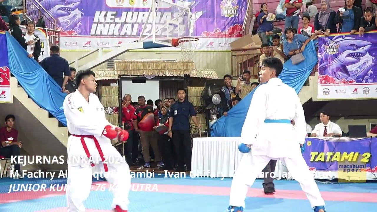 KEJURNAS INKAI 2024 | M Fachry Al &ndash; Muqtadir VS Ivan Ghifary Karokaro | JUNIOR KUMITE -76 KG PUTRA
