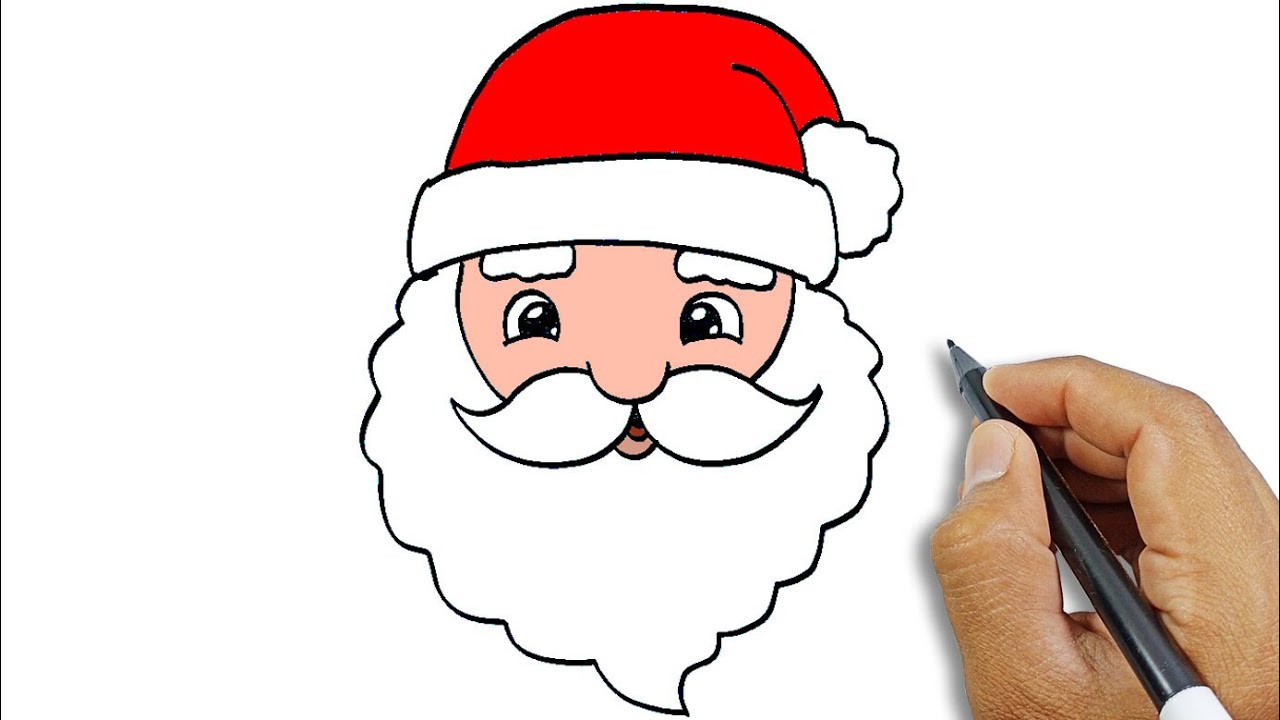 How to draw Santa Claus face | Simple Drawing Tutorial For Beginners