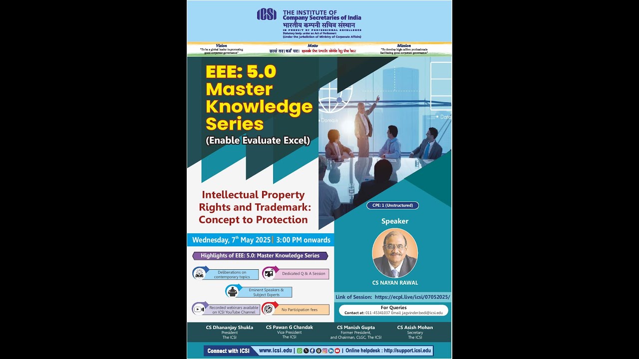 Live Webinar on Intellectual Property Rights and Trademarks: From Concept to Protection