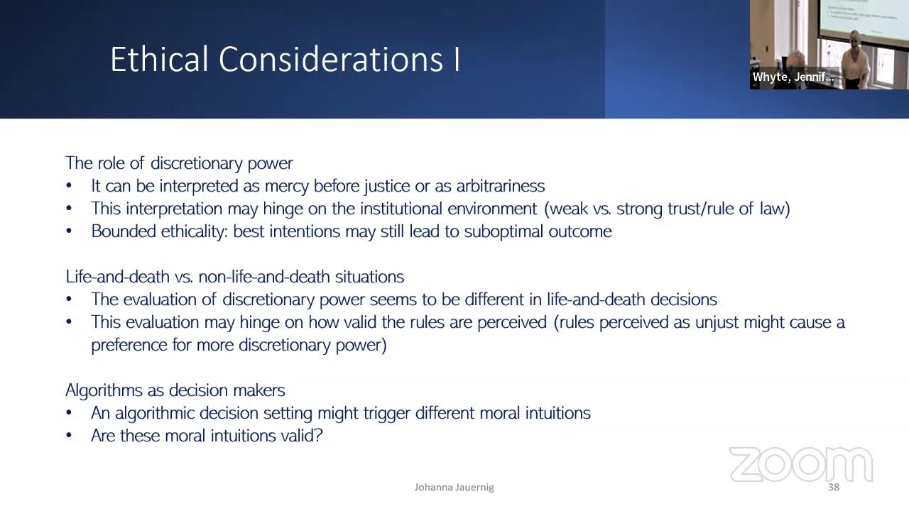 LTT: Johanna Jauernig - People Prefer Moral Discretion to Algorithms