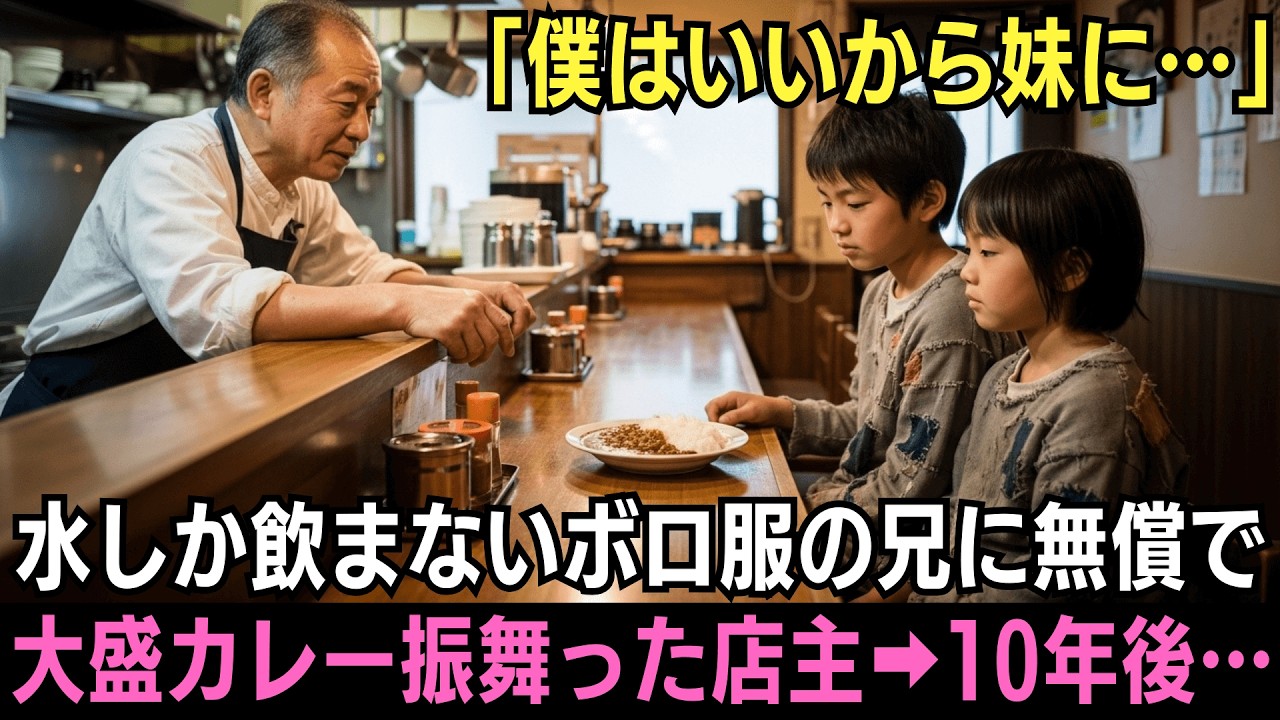 「僕はいいから妹に」借金1000万円で廃業寸前のカレー屋に現れたボロ服の兄妹→一皿のカレーを妹に譲る兄に店主がもう一皿出した結果、10年後まさかの展開に…【感動する話】