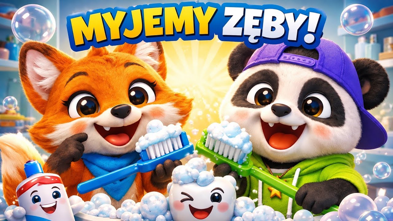 Myjemy Zęby z Lulij i Kapo! 🦊🐼 Piosenka dla Dzieci | Szczotkowanie Zęb&oacute;w Rano i Wieczorem