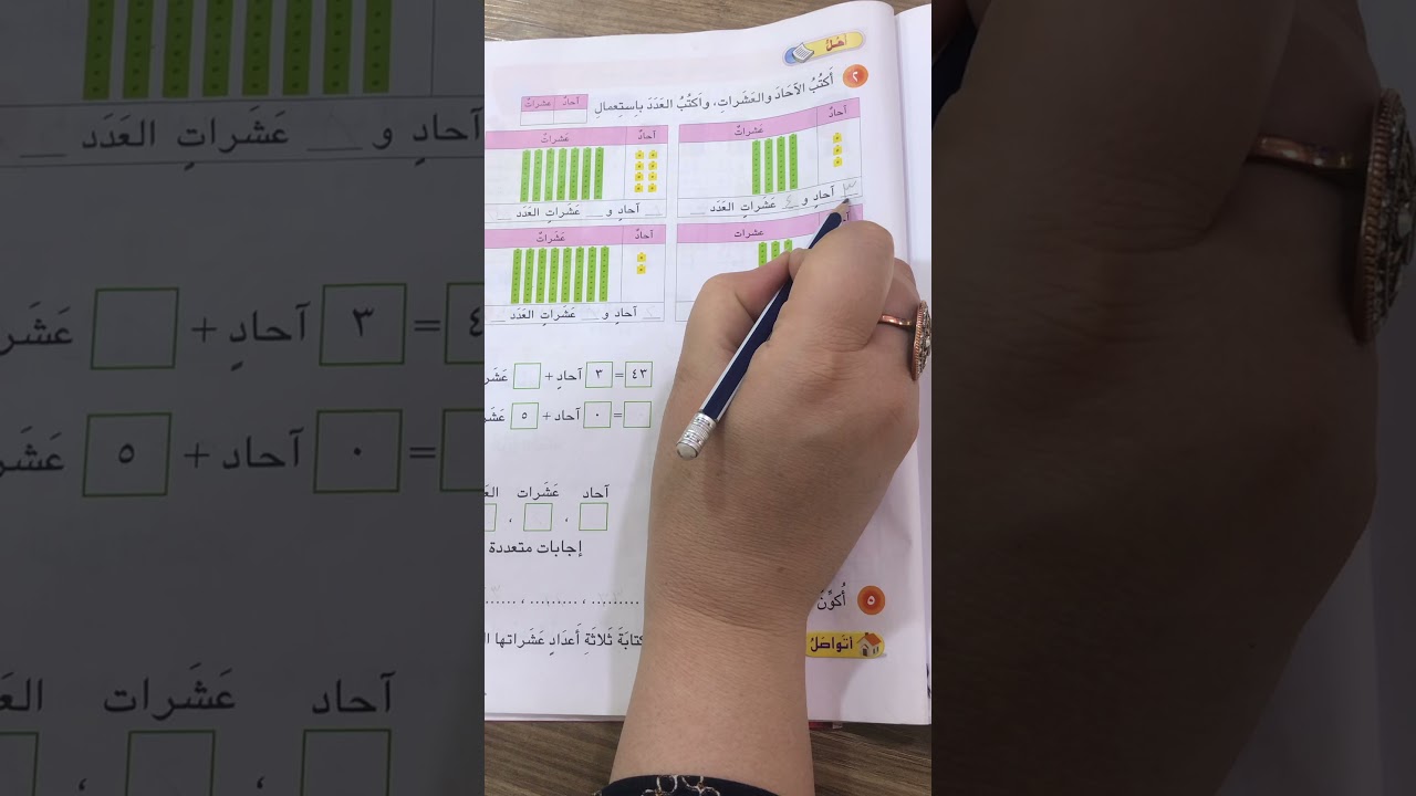 الصف الاول _ الرياضيات _ الاحاد والعشرات حتى ٩٩