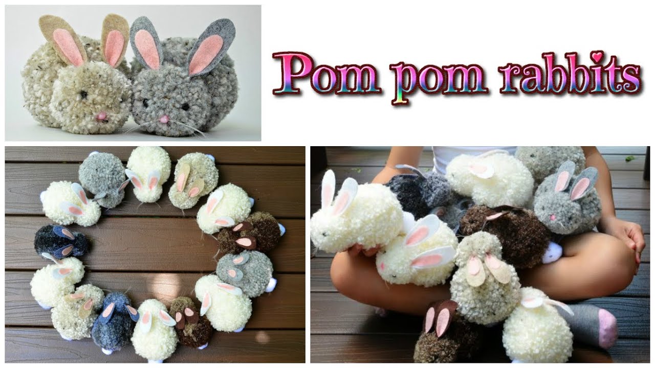 easy crafts: pom pom rabbits - stuffed bunnies DIY - Isa ❤️